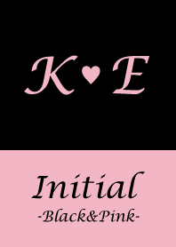Initial "K&E" -Black&Pink-