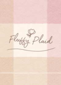 Fluffy Plaid #Pink Beige
