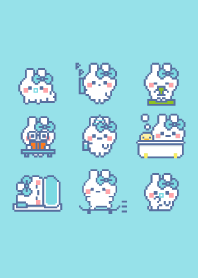 Light blue ribbon rabbit theme2
