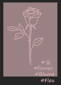 #flower rose (pink black)