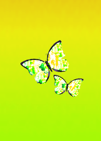 Glass Butterfly Yellow Green
