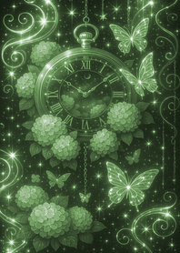 Hydrangea, Clock & Butterflies#6