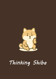 思考中的柴犬（巧克力棕）