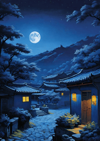 Bright Moon and Dawn 153d1A