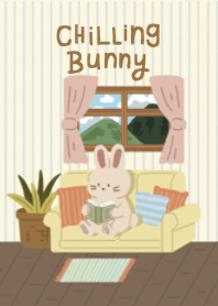 Chilling Bunny in the Living Room