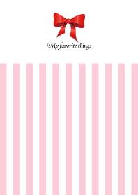 Pink Stripe & Red Ribbon.