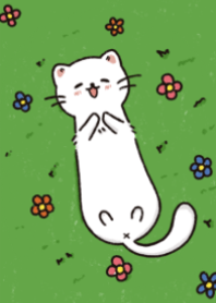 花畑の猫
