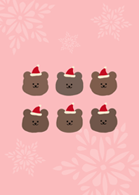 Christmas hat teddy bear(pink color)