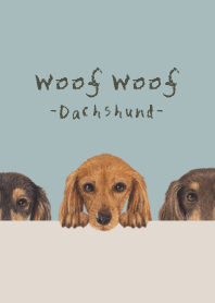 Woof Woof - dachshund L - BLUE GRAY
