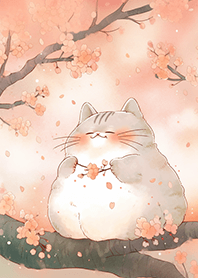 胖貓の欣賞櫻花❤️