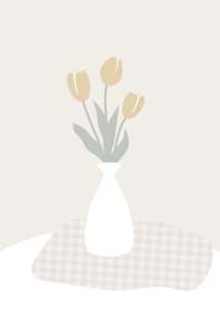 simple cute beige tulip