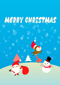 Merry Christmas with snow scene