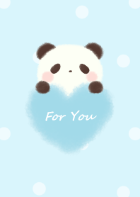 mokomoko heart -panda- blue dot 2