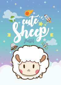 Cute Sheep Galaxy Blue Hawaii Pastel