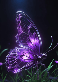 幸運な紫の蝶 - 運気を高める mThet