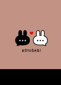 Pair Rabbet&Heart / Peach&Black