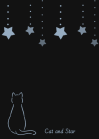 Cat and Star (black*blue)