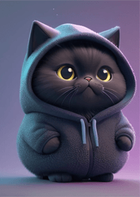 black cat with orange eyes