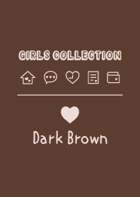 大人かわいいシンプルはーとダークブラウン