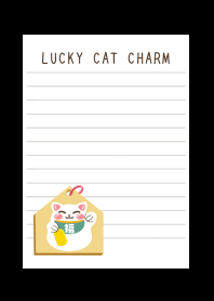 LUCKY CAT CHARM NOTEBOOKj-BLACK