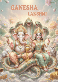Ganesha, Lakshmi, wealth, rich. 6JP
