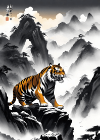 Harimau Putih Lukisan Tinta DdirG