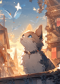 瞭望夢幻城市的可愛貓貓❤