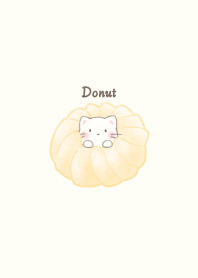 ドーナツにねこ -ベージュ-