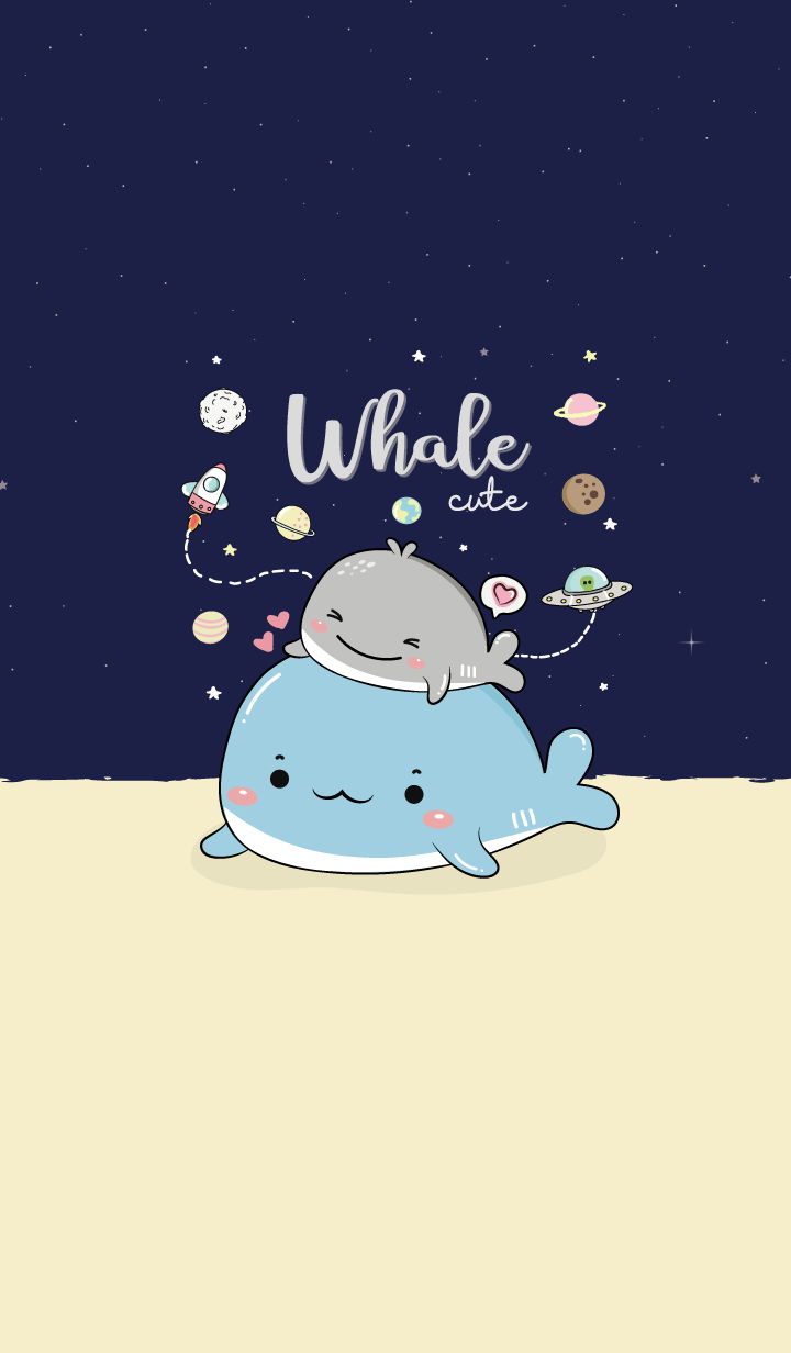 Whale Cute (Navy)