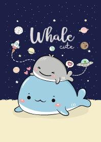 Whale Cute (Navy)