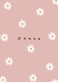 Pink beige and small daisy pattern.