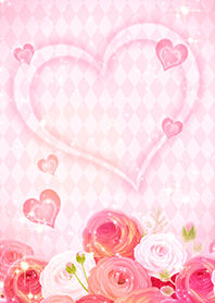 Simple Gorgeous Pink heart and Rose