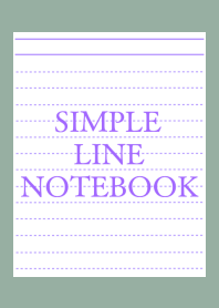 SIMPLE PURPLE LINE NOTEBOOK/DUSTY GREEN