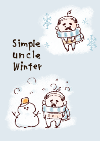 簡單的 叔叔 冬天 白藍