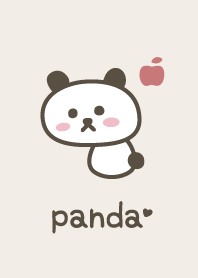 熊貓*米色*蘋果