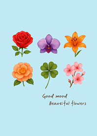 美麗的好心情花卉(水藍色)