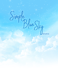 Indah langit biru dan bulan