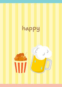 からあげとビール ピンクと水色