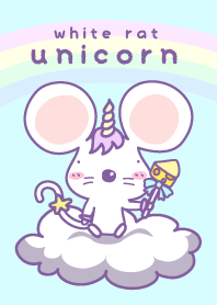 White rat with unicorn cosplay