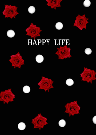 赤い薔薇とドット