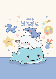 Whale & friends cute : blue lover