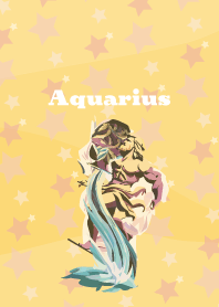 Aquarius constellation on light yellow