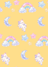 Puffy stars in the sky brown & yellow