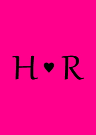 Initial "H & R" Vivid pink & black.