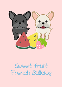 喜歡水果的法國鬥牛犬