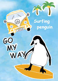 Surfing penguin