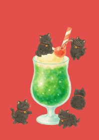 Cats and Cream Soda on red