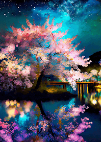 Beautiful night cherry blossoms#2197