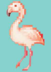 Flamingo Pixel Art Theme  Green 07