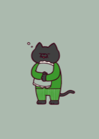 Pajamas black cat.(dusty colors05)